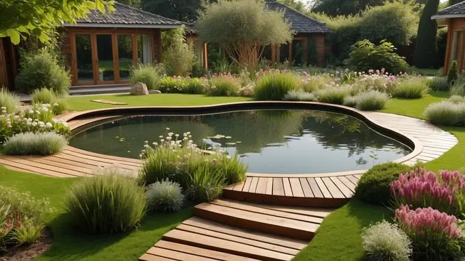 no-limit-gartengestaltung-burgbrohl-teichbau (1) Moderne Teichanlage mit Holzdeck – Zierteich für kleine Gärten